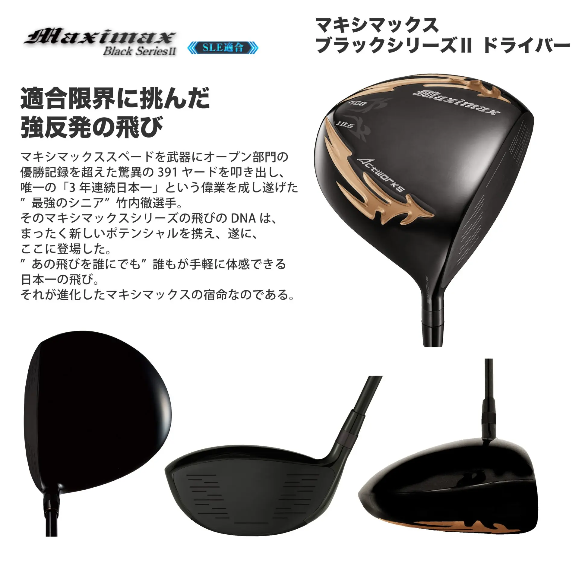 ワークスゴルフ マキシマックスブラック2 SLE適合 USTマミヤ V-SPEC α